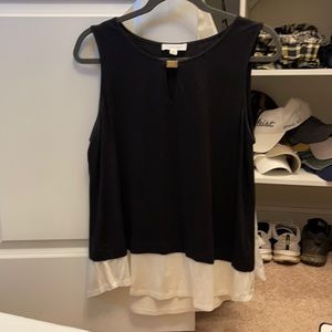 Black and white long tunic sleeveless